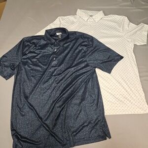 GREG NORMAN Play Dry ML75 Polo Shirts, Size XL 2 shirts, 1 Blue 1 White